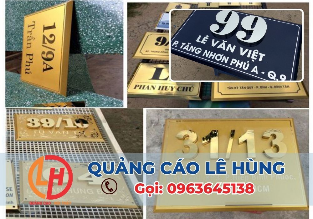 QUẢNG CÁO LÊ HÙNG là một trong những đơn vị uy tín chuyên cung cấp dịch vụ làm biển số nhà tại Bình Dương.